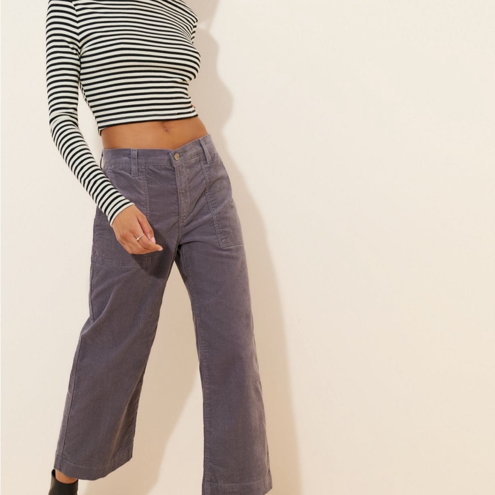 Ag Adriano Goldschmied Wide-Leg Corduroy Pants in Dusty Purple